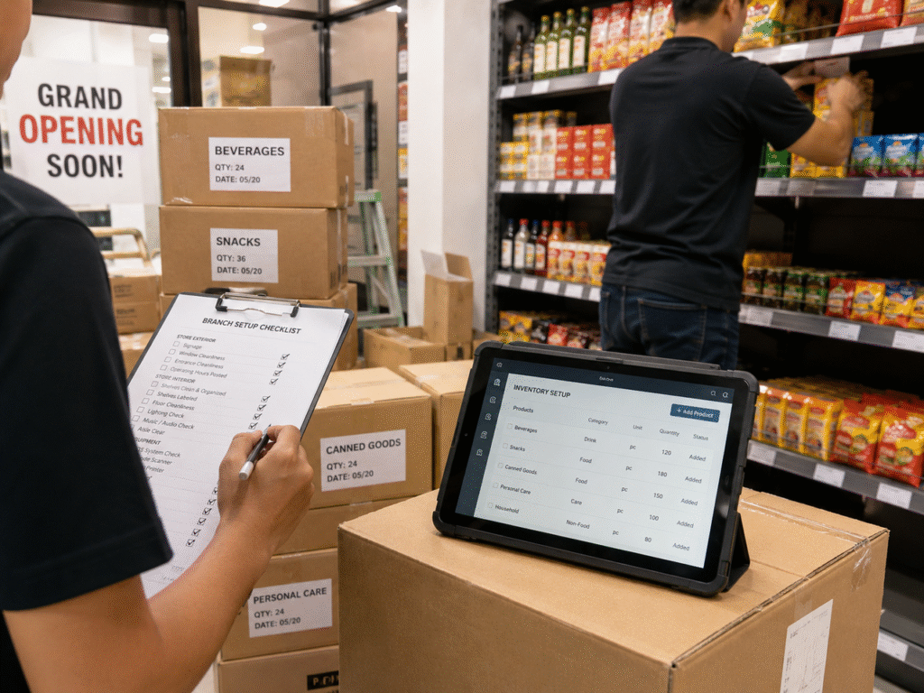 Retail team reviewing store sales, inventory, and channel performance on a shared dashboard